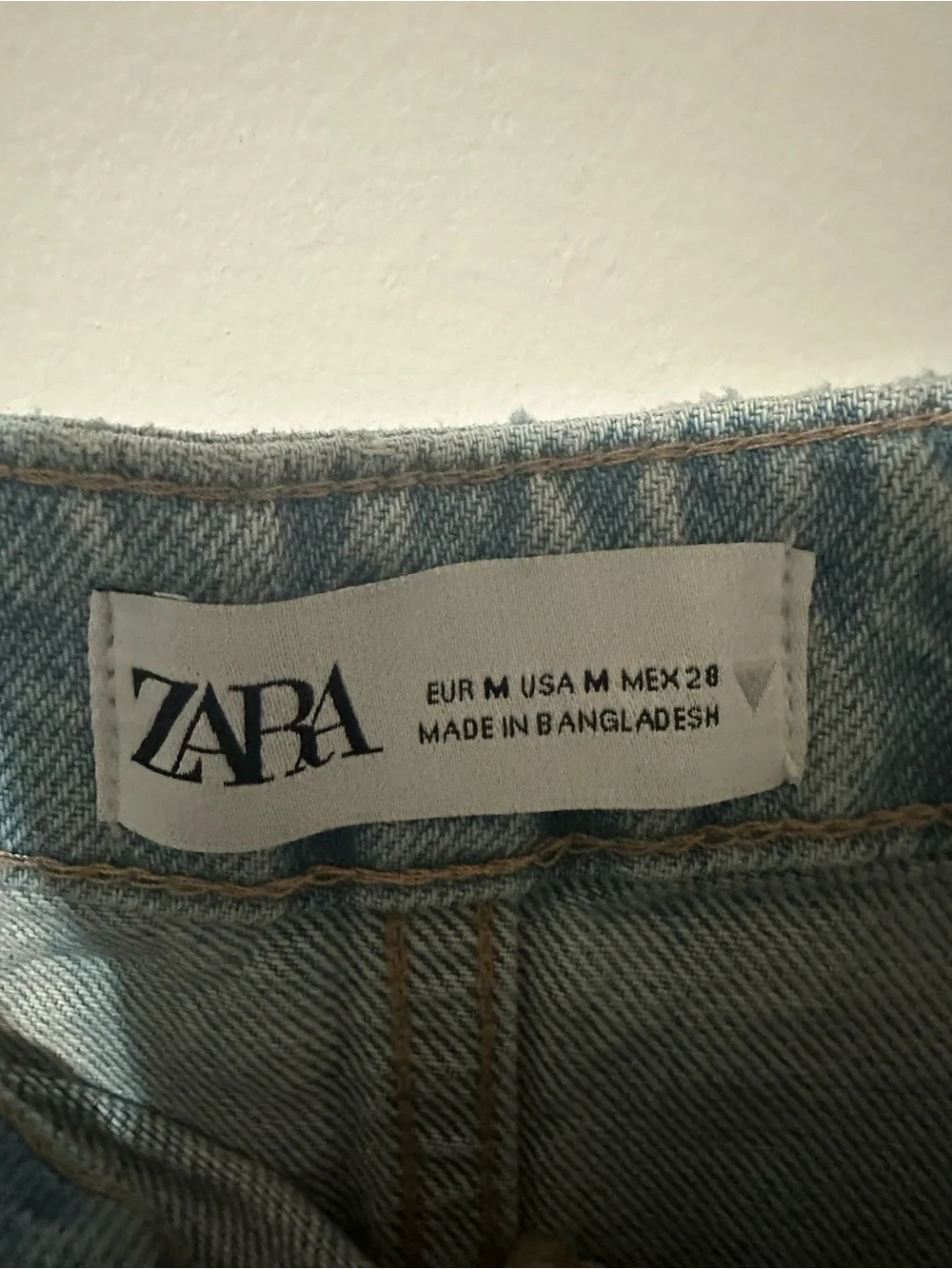 Zara Cropped Denim Frayed Tank Top Size M Blue - Picture 7 of 11